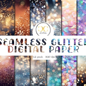 Glitter Digital Paper, Seamless, Print Glitter Pattern, Sequin Scrapbook Digital Paper, Commercial Use, 12x12 300 DPI, bundle, POD Designs