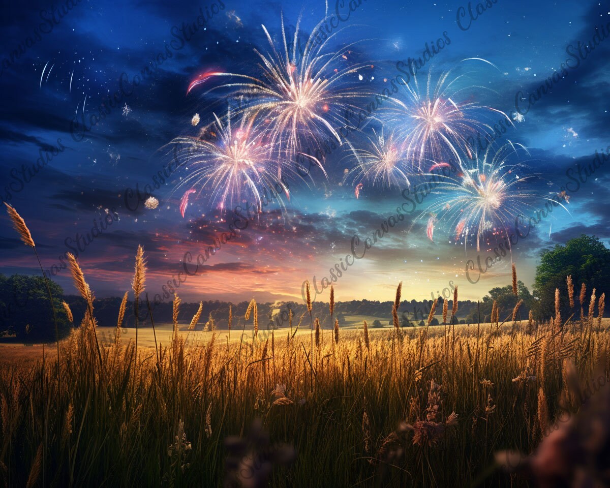 Fireworks Digital Background, Digital Backdrop Bundle, New Years Eve ...