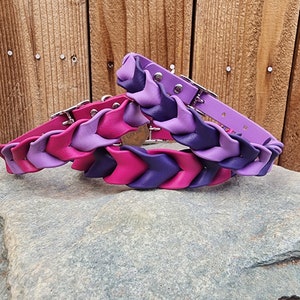 Braided Dog Collar 1" - vegan leather, water resistant, durable and easy to clean, customizable
