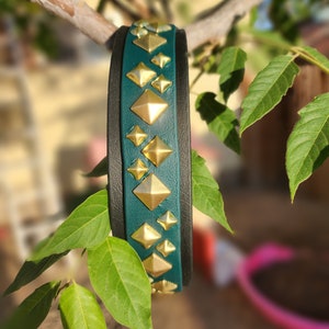 Pyramid Stud Dog Collar - vegan leather, water resistant, durable and easy to clean, customizable