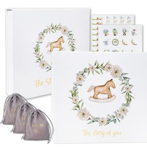 Neutral Baby Memory Book: First 5 Years, Photo Stickers & Keepsake Bags