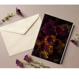 Blume Grußkarte, Cottagecore dunkel,Briefpapier, Gothic Geschenk, Witchy Decor, Fotografie, Floral Note, Botanische Kunst