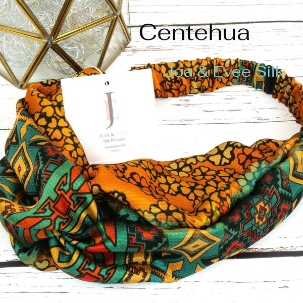 Centehua-100% Silk Headband-Luxury Twisted/Knotted Elastic Back Headband/Hairband/Turban Headband, Everyday Wear, Made in USA, Gift for her