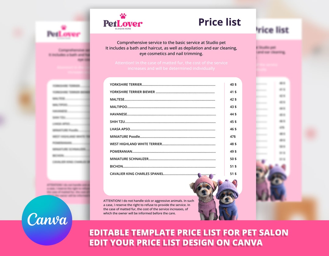 Dog Grooming Prices By Weight photo