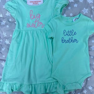 Little Brother Big Sister | New Baby Announcement | New Sibling Dress and Onesie | New Sibling Outfits | Big Brother Little Sister Matching