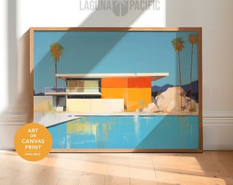 Palm Springs Art Print | Retro Mid Century Modern Canvas | Mid Century Architecture Print | Palm Springs Modernism Art | Palm Springs Gift