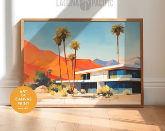 Palm Springs Art Print | Retro Mid Century Modern Canvas | Mid Century Architecture Print | Palm Springs Modernism Art | Desert Art Print