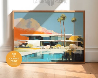 Palm Springs Art Print | Retro Mid Century Modern Canvas | Vintage Mid Century Architecture Print | Palm Springs Modernism Art