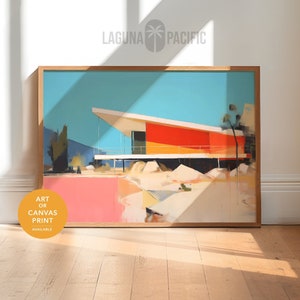 Palm Springs Architecture Art Print | Retro Mid Century Modern Canvas | Mid Century Print | Palm Springs Modernism Art | Palm Springs Gift