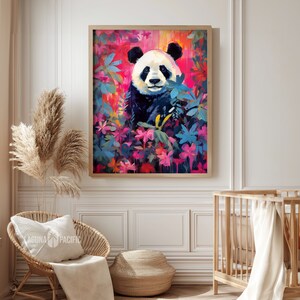 Cute Panda Art Printable, Digital Download, Instant Home Decor, Charming Gift for Animal Lovers, Panda Gift, Cute Animal Nursery Decor