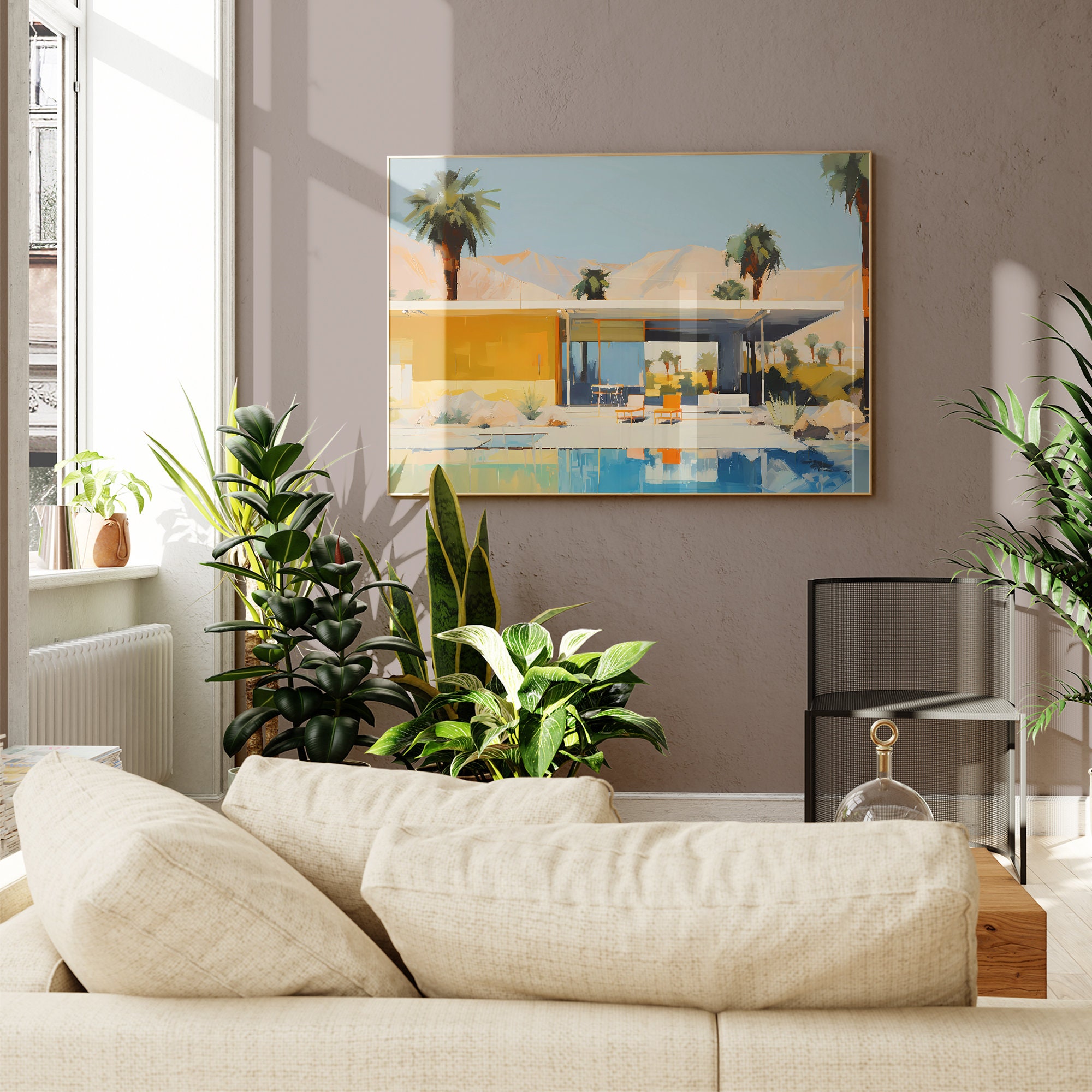 Vintage Mid Century Modern Palm Springs Architecture Print | Gift for ...
