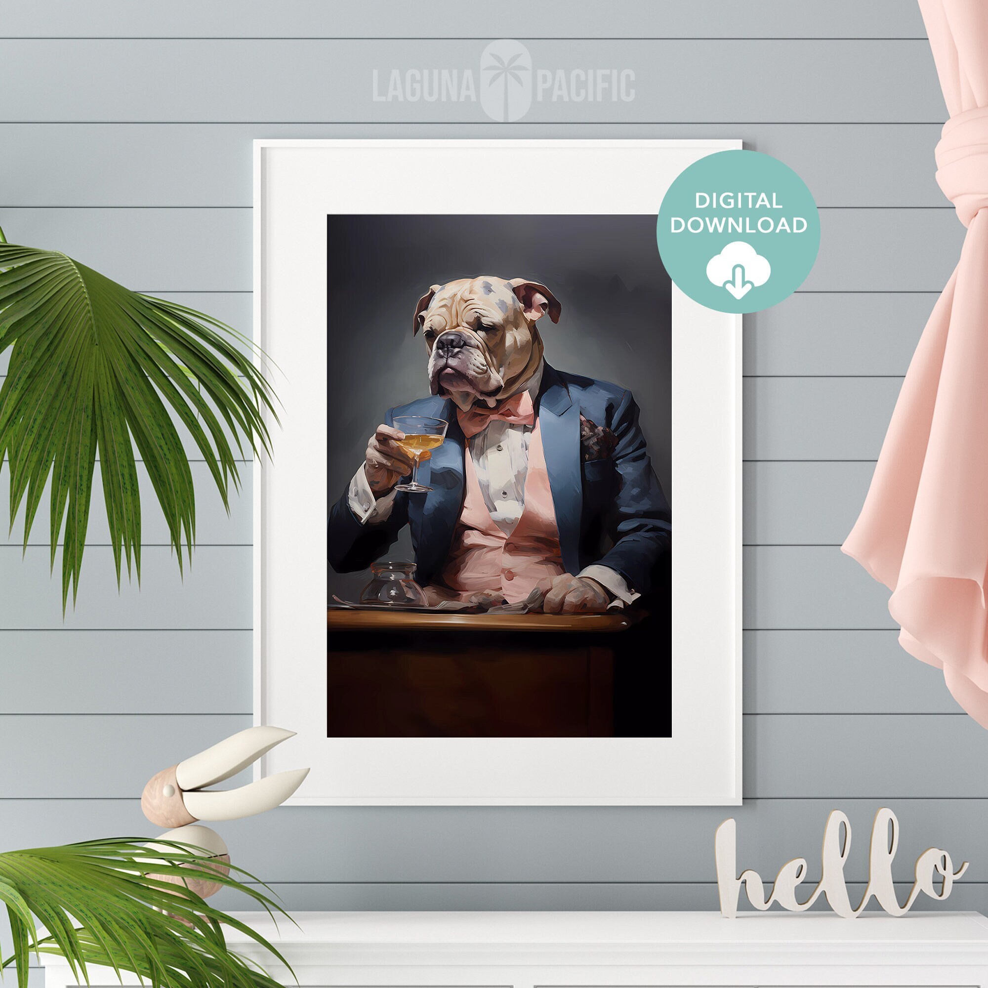 Victorian Dapper Dog With Cocktail Art | Anthropomorphic Art | Dark ...
