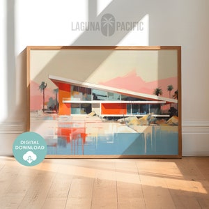 Palm Springs MCM Art | Retro Mid Century Modern | Vintage Mid Century Architecture Art | Palm Springs Modernism Art | Digital Download