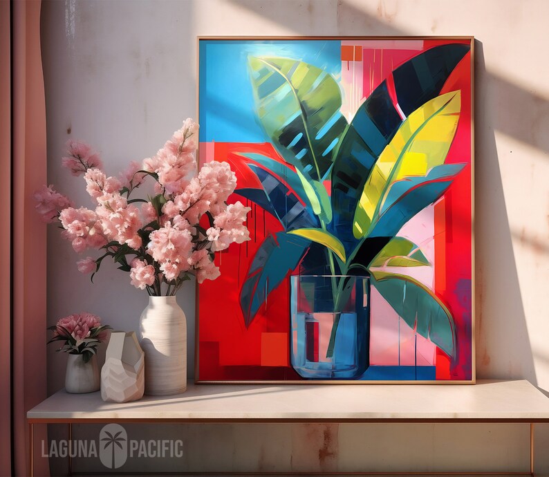 Banana Leaf Art Print Tropical Wall Art Trendy Wall Art for Living Room