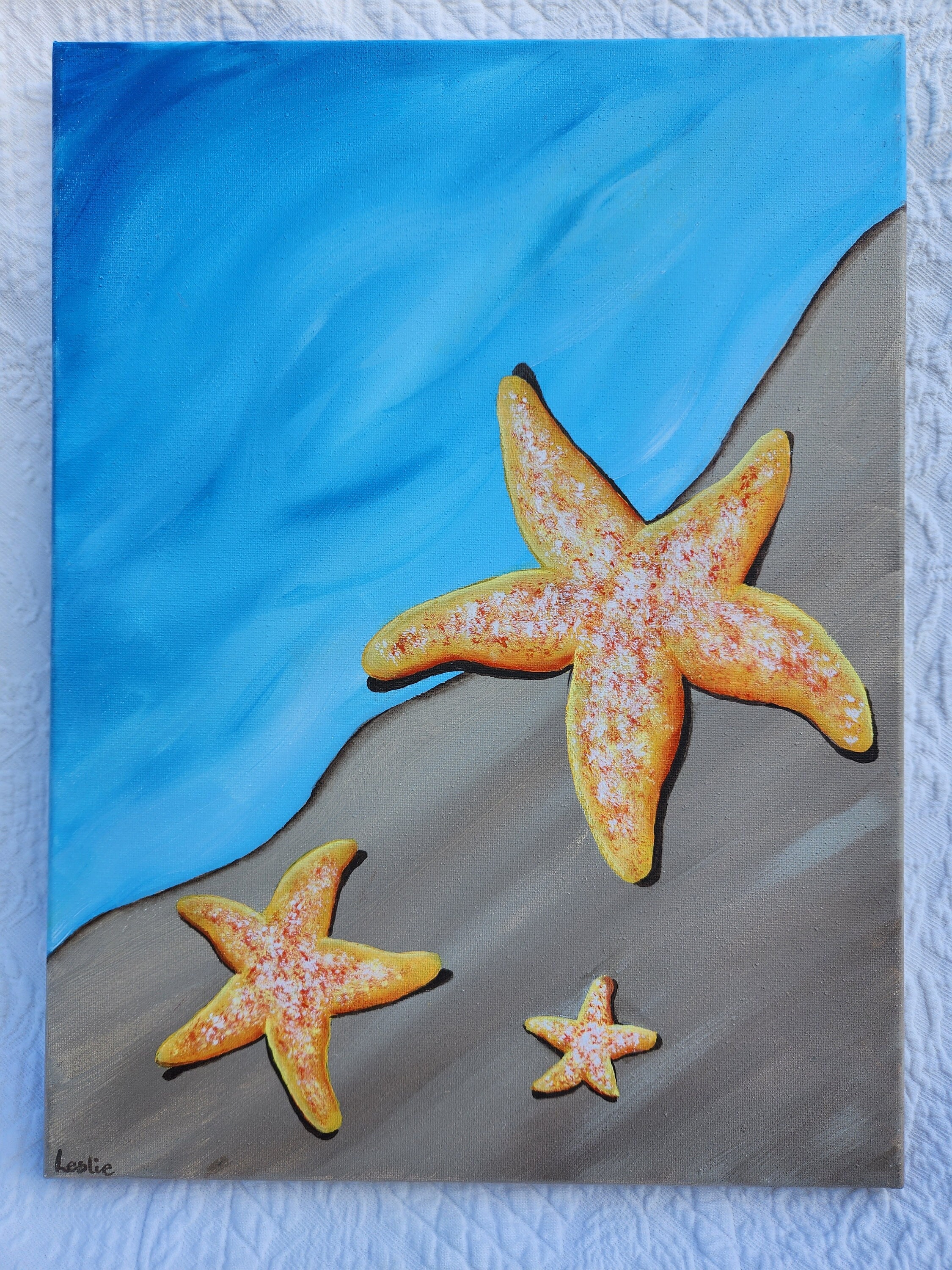 Zeester op het strand acryl canvas