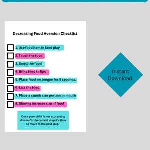 Hoja de trabajo para disminuir la aversión a los alimentos