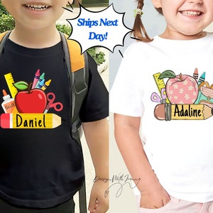Back to School Boys Name Shirt - Personalized Kids Tee - First Day of School, Back to school shirt