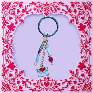 Love Keychain - Pink Letter | Heart & Love Letter Charms - Romantic and Personalized Gift - Valentine's Day
