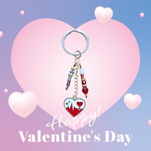 Liebes-Schlüsselanhänger – BPM Herz | Liebesherz-Charms – Romantisches und personalisiertes Geschenk – Valentinstag