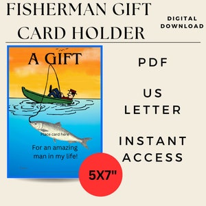 Gift card holder for the fisherman in your life, dad gift card holder, man gift card holder,  teacher gift card holder