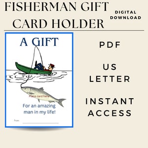 Gift card holder for the fisherman in your life, dad gift card holder, man gift card holder,  teacher gift card holder
