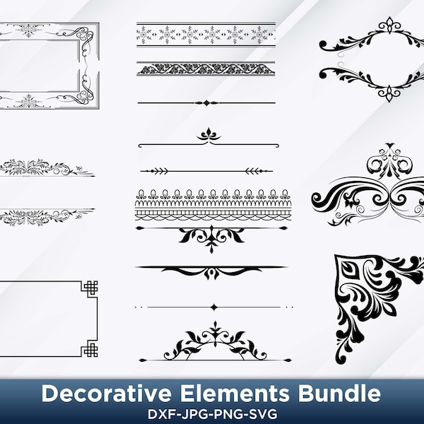 Decorative Elements Svg, Design Elements Svg, Ornaments Svg, Flourishes Svg, Arrow svg, Border svg, Decorative border, svg elements bundle