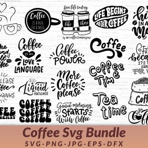 Coffee SVG Bundle: Coffee Cup, Beans, Silhouette (Digital Files)