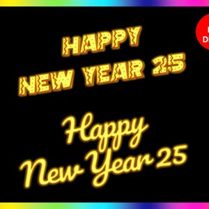 New year 2025 png bundle, Happy new year 2025 png, new year clipart, happy new year 2025, neon 2025 png