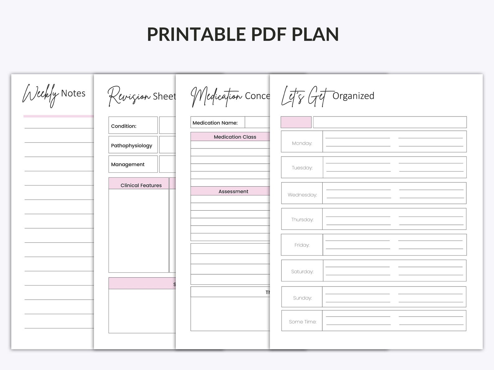 PRINTABLE Nursing Student Planner, Student Nurse, Medical Student ...