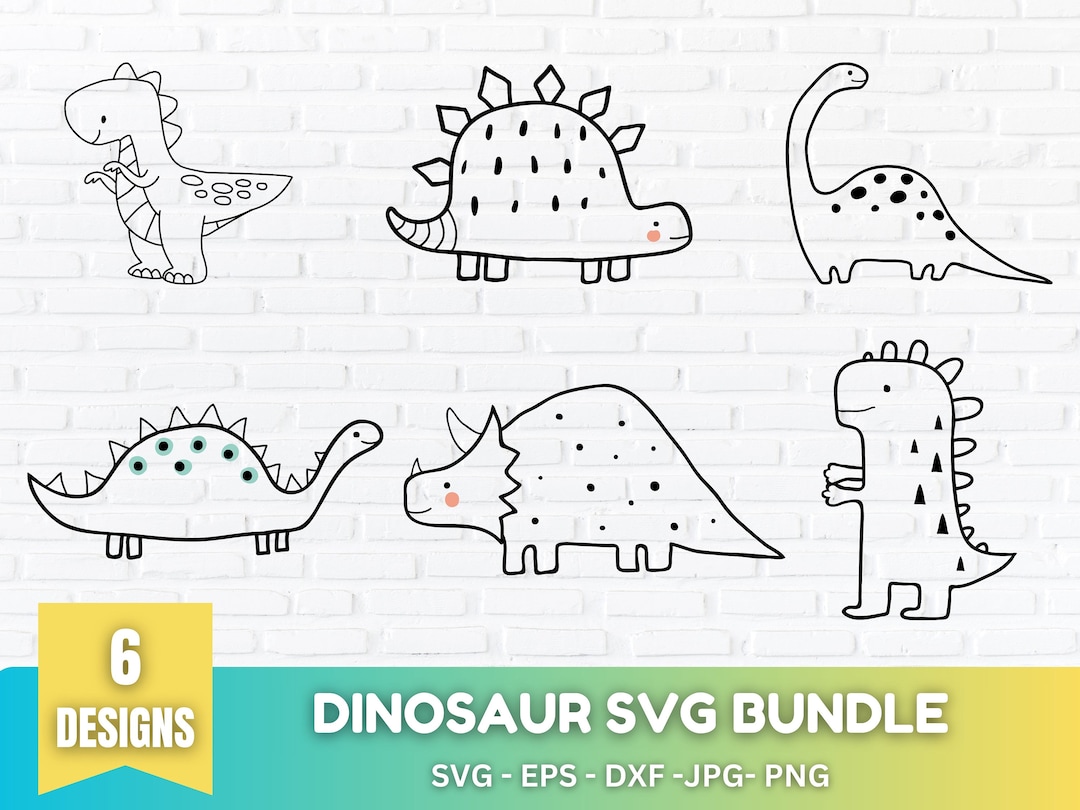 Dinosaur Svg Bundle, Cute Dinosaur Svg Bundle, Kids Dinosaur Svg Bundle ...