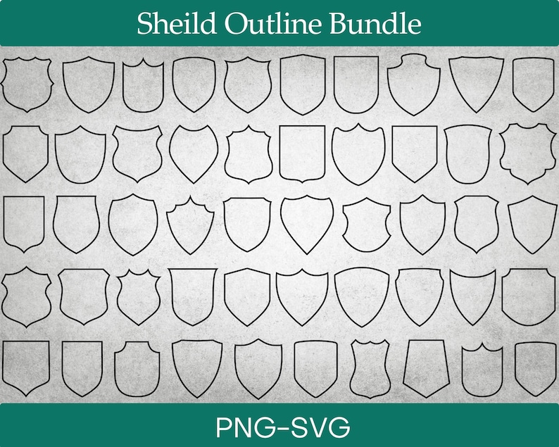 Outline Shield SVG Bundle: Protection Symbol, Security Badge (digital ...