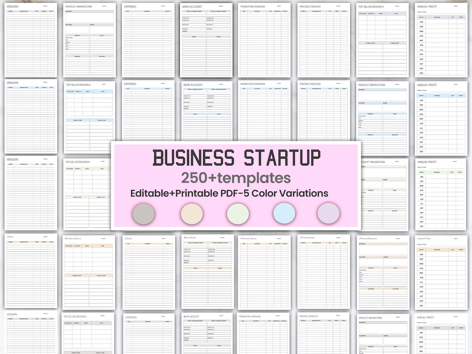 Printable Business Startup Planner: Editable Checklist (PDF) - Etsy