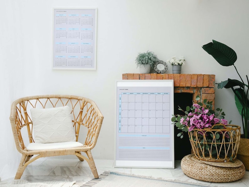 2024 Minimalist Calendar: Printable Monthly Planner (digital) - Etsy