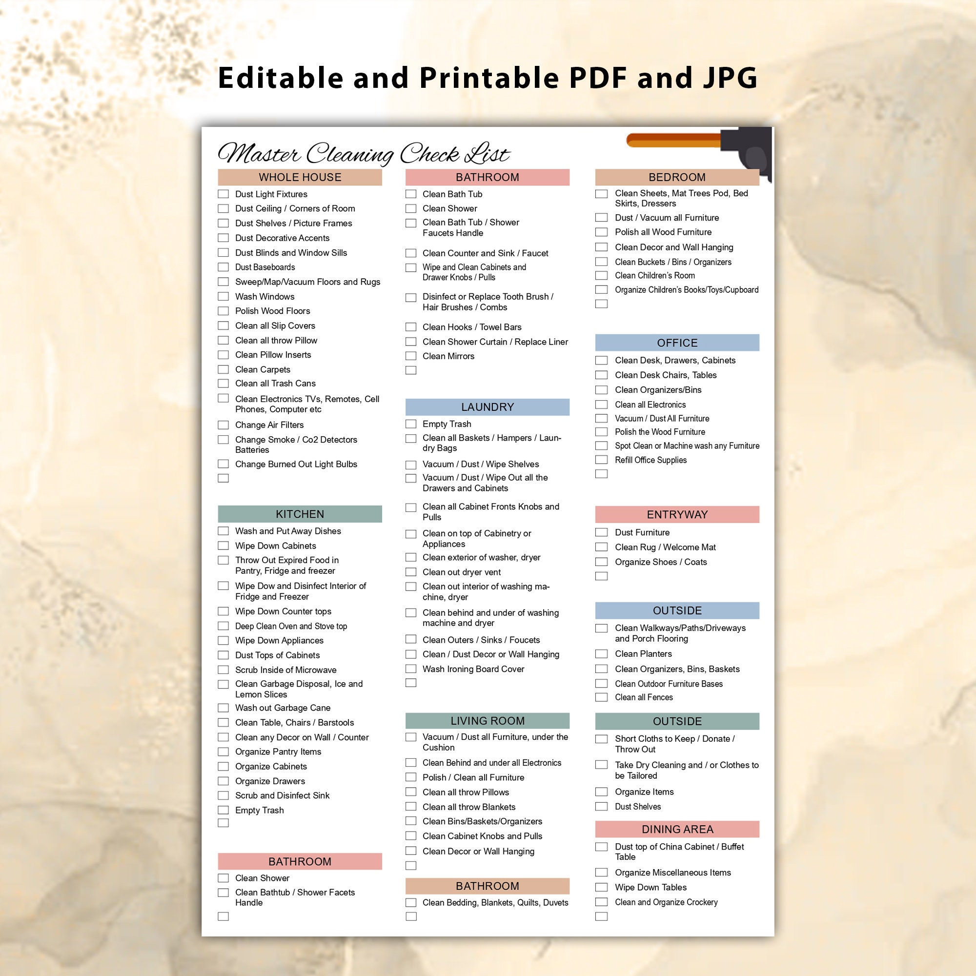 Ultimate Cleaning Schedule Bundle: Editable Printable Checklist (PDF ...