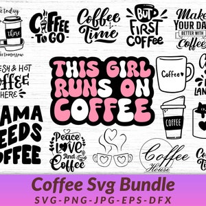 Coffee SVG Bundle: Clipart, Silhouette, Mug Designs (Digital Download)