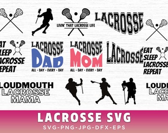 Lacrosse SVG-bundel: vader, moeder, stick-clipart (digitale download)