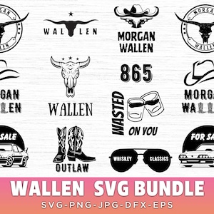 Wallen Bundle Svg, Png, Wallen Png, Wallen BullHead Svg, Cowboy Wallen Svg, Retro Western Bull Skull Png, Morgan Wallen Svg, Morgan Wallen