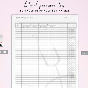 Digitale sjabloon voor bloeddruklogboek, dagelijkse bloeddrukmeting, bloeddrukgrafiek, medische tracker, Notability Goodnotes iPad-tablet
