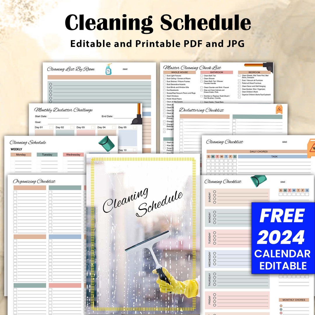 Ultimate Cleaning Schedule Bundle: Editable Printable Checklist (PDF ...