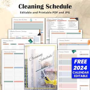 Ultimatives Reinigungszeitplanpaket, Master-Reinigungs-Checkliste, Reinigungsplan zum Ausdrucken, bearbeitbares Reinigungschecklistenpaket, Reinigungsplan