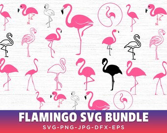 Paquete SVG de flamencos: Imágenes prediseñadas de flamencos divertidos (archivos digitales)