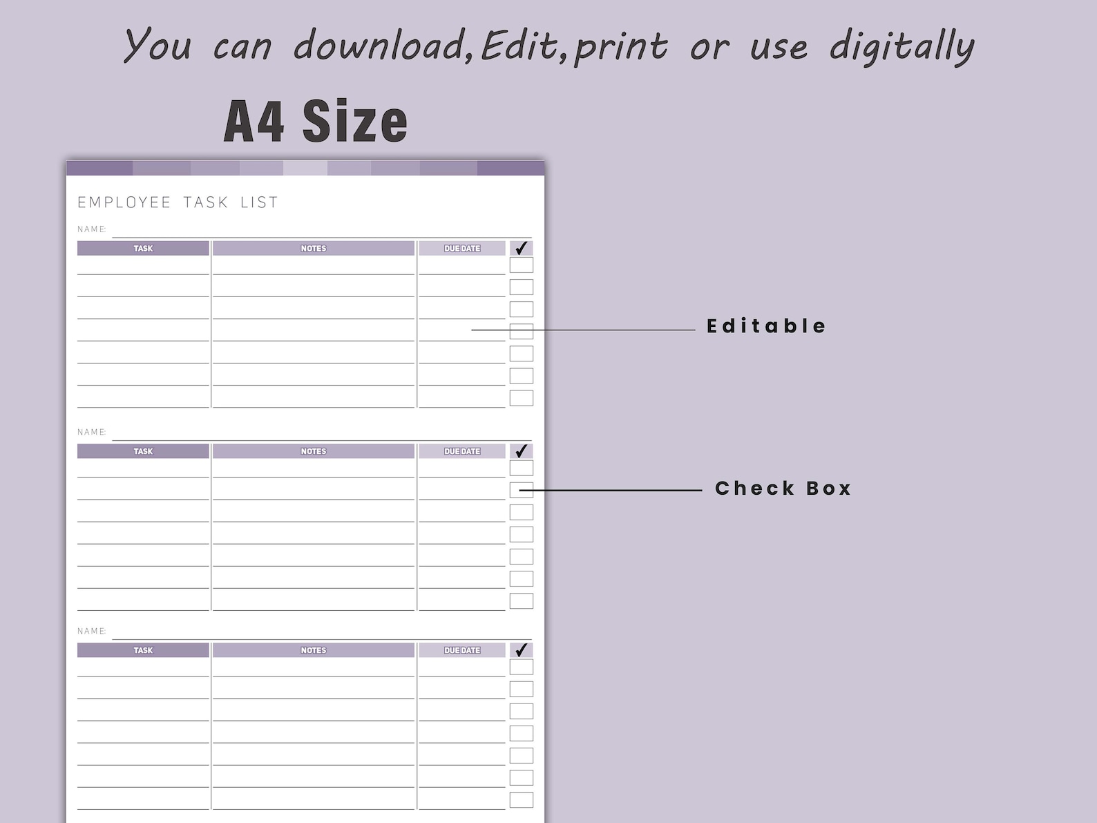 Co Worker Task List Employee Task List: Printable Team Task Organizer (editable PDF) - Etsy