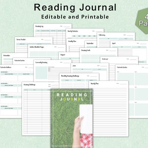 Lesejournal digital, Lesejournal Vorlage, Lesejournal zum Ausdrucken, Lesetagebuch, Buchtracker, Leseplaner, Buchbesprechung