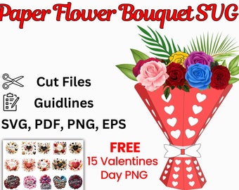 Paper Flower Bouquet SVG: Vase Cut Files (Digital Download)