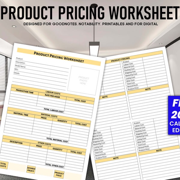 Product Pricing template, Item Pricing, Product Price Calculator, Product Pricing worksheet, Price Handmade Products, Products Pricing