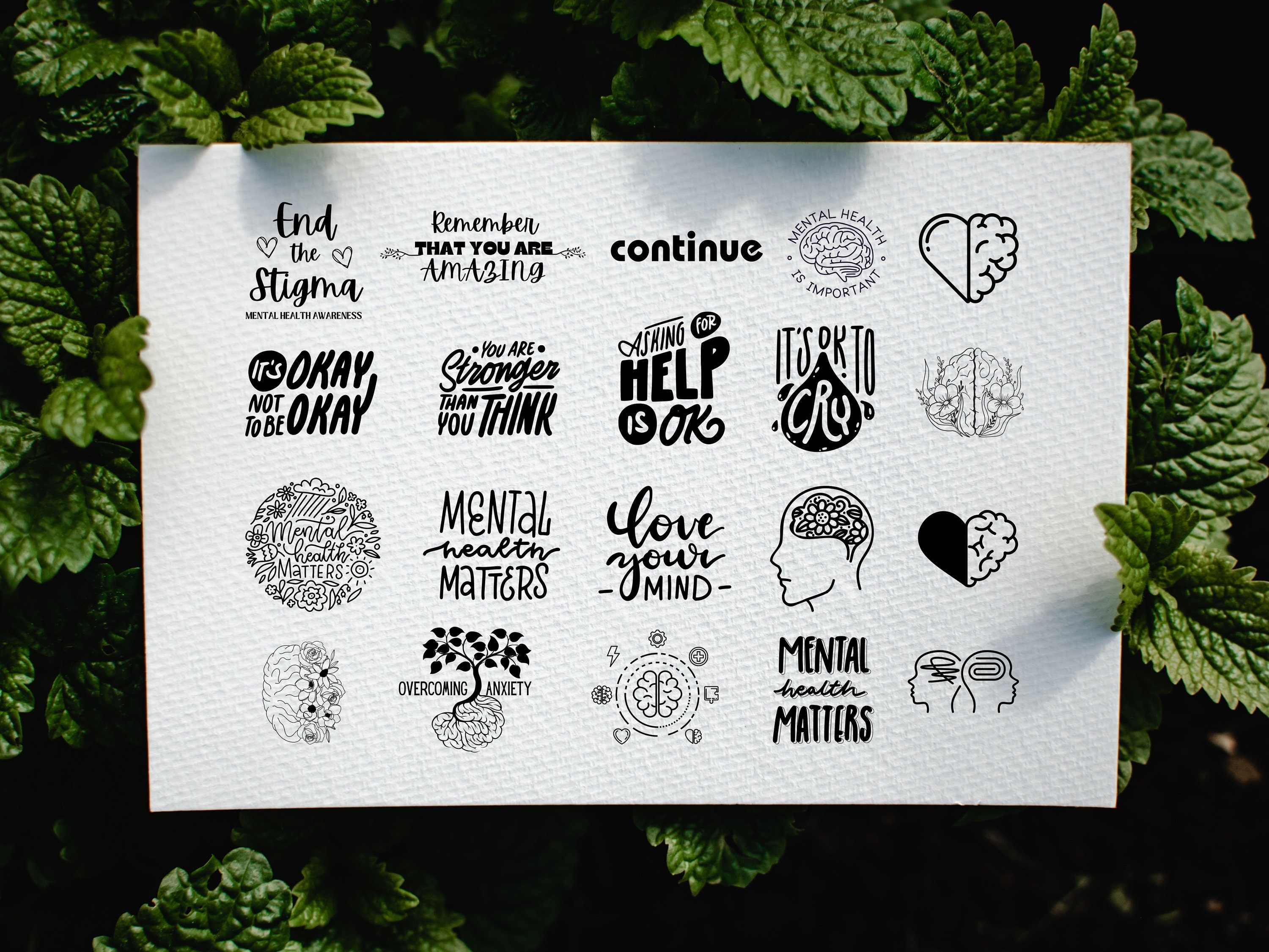 Mental Health SVG Bundle, Positive SVG, Motivational SVG, Mental Health ...
