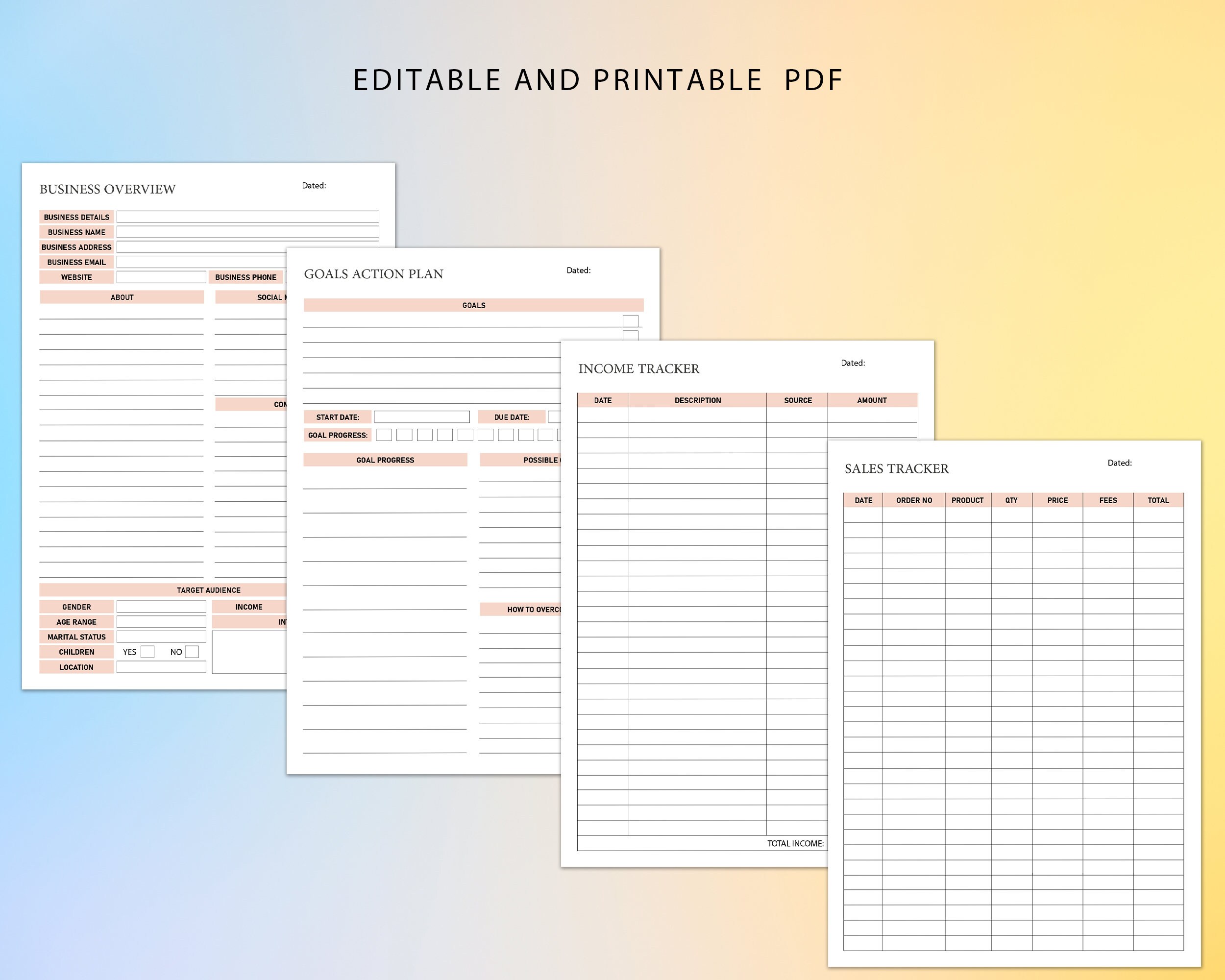 Printable Business Startup Planner: Editable Business Checklist (PDF ...