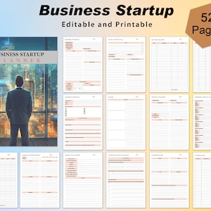 Business startup planner, Printable and Editable Business Startup, Business Startup Checklist, Business Checklist, Startup Checklist