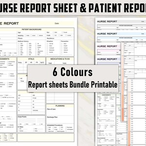 Nurse Report Sheet & Patient Assessment Template (PDF)