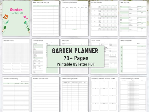 Garden Planner Printable: Plant Journal, Gardening Logbook (US Letter PDF)